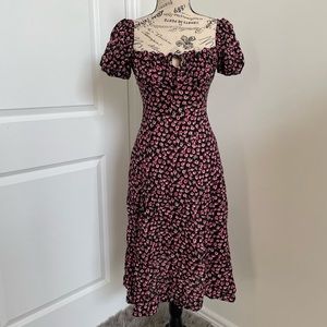 Floral Split Thigh Dress